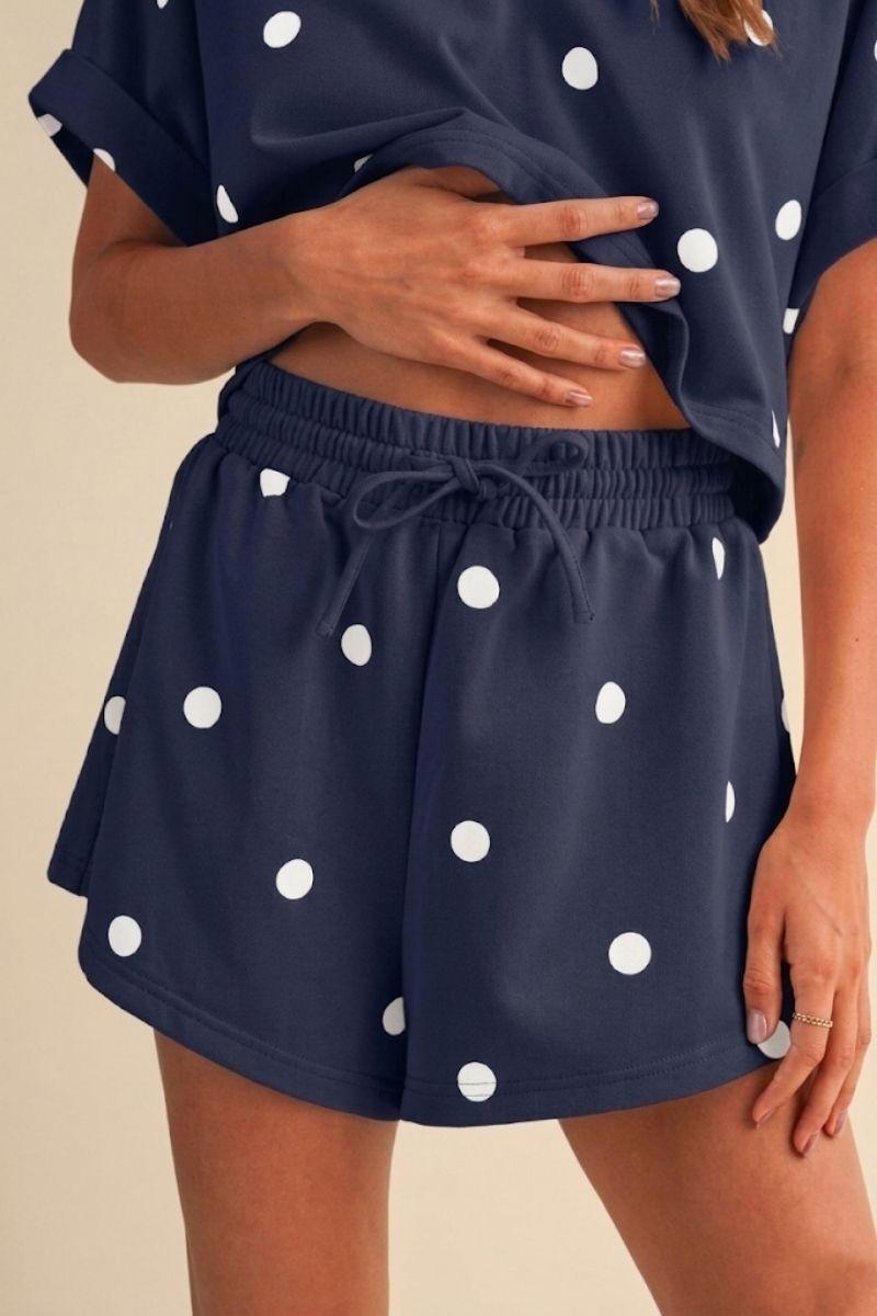 Polka Dot Shorts - Navy/White