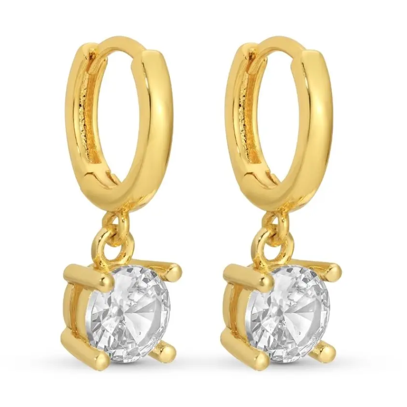 Splendid Iris Faux Diamond Huggies