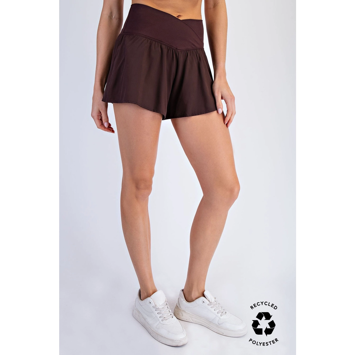 V Crossover Flared Short - Espresso