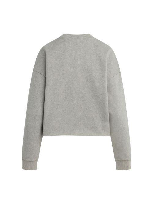 Favorite Daughter Cropped Collegiate Sweatshirt - Heather Grey/Burgundy