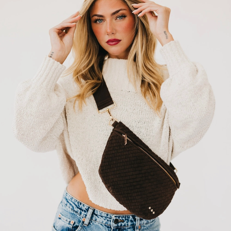 Pretty Simple Suede Westlyn Woven Bum Bag