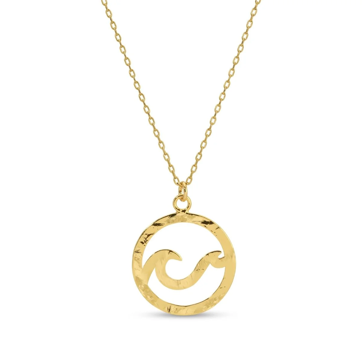 Necklace - Lightly textured double wave - Gold