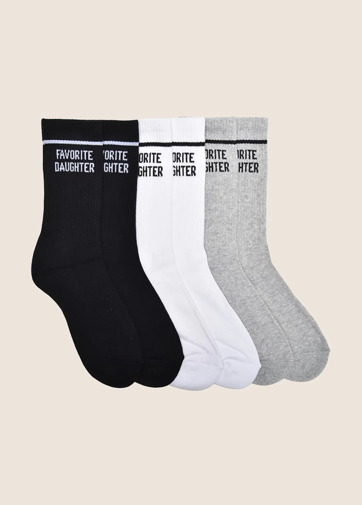 The Favorite Daughter Collegiate Sock Box Set - White/Gray/Black