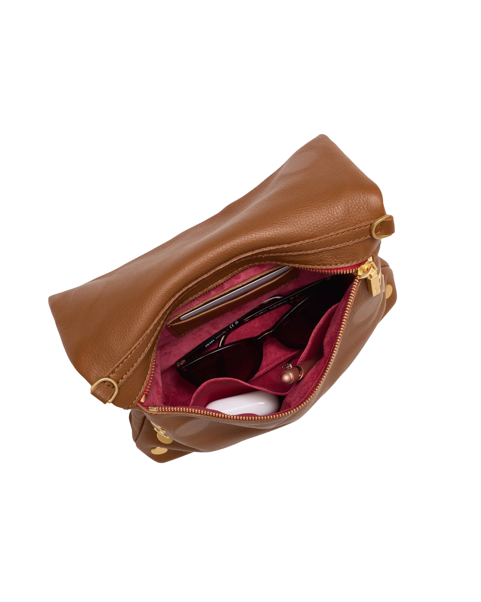 Hammitt VIP Med - Mahogany Pebble/Brushed Gold Red Zip
