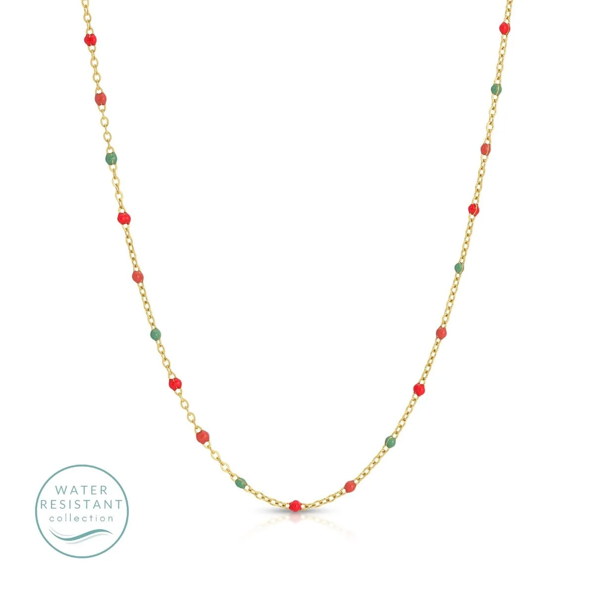 Necklace - Colorful dotted chain
