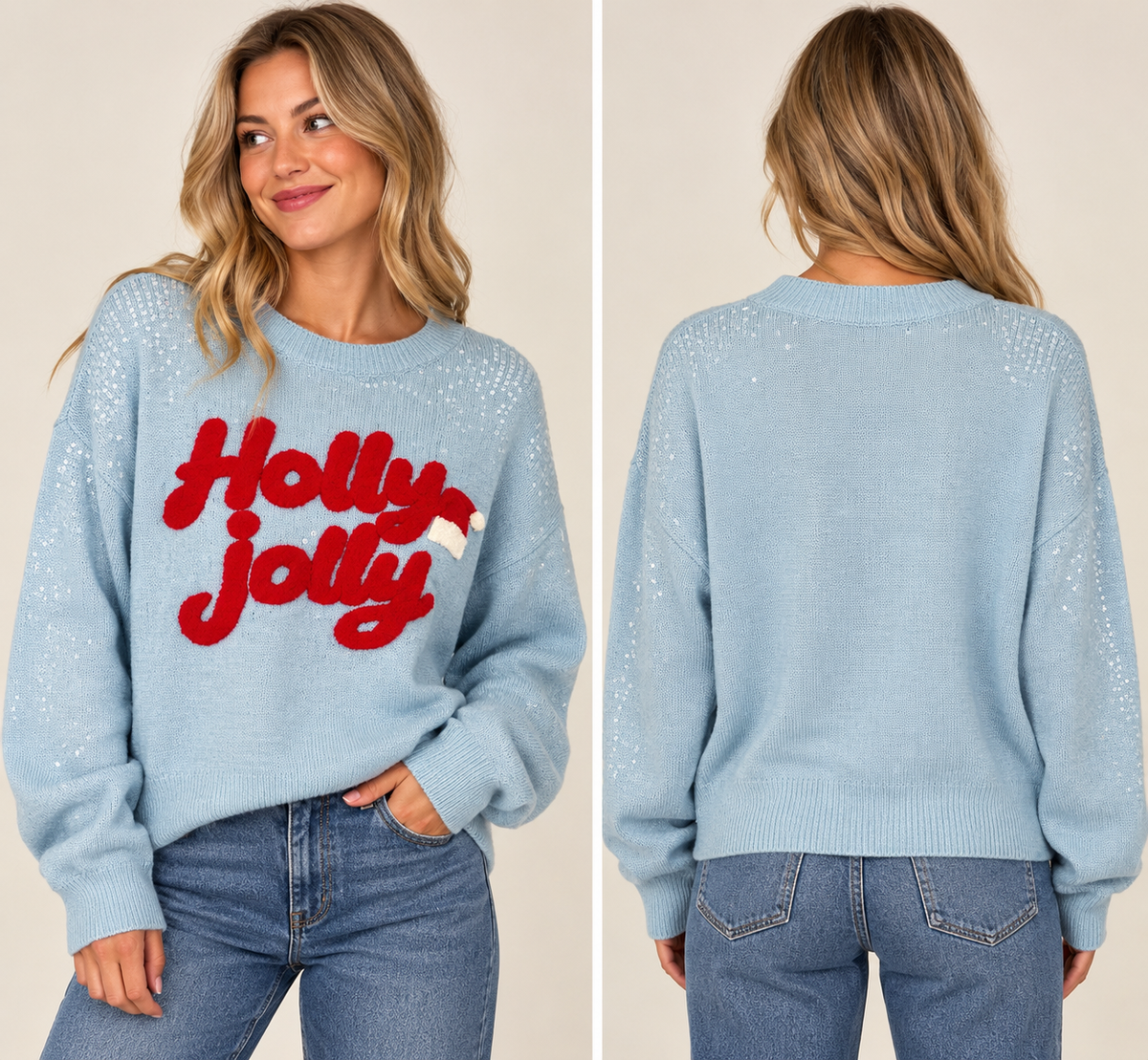 Entro Holly Jolly Sequin Sweater