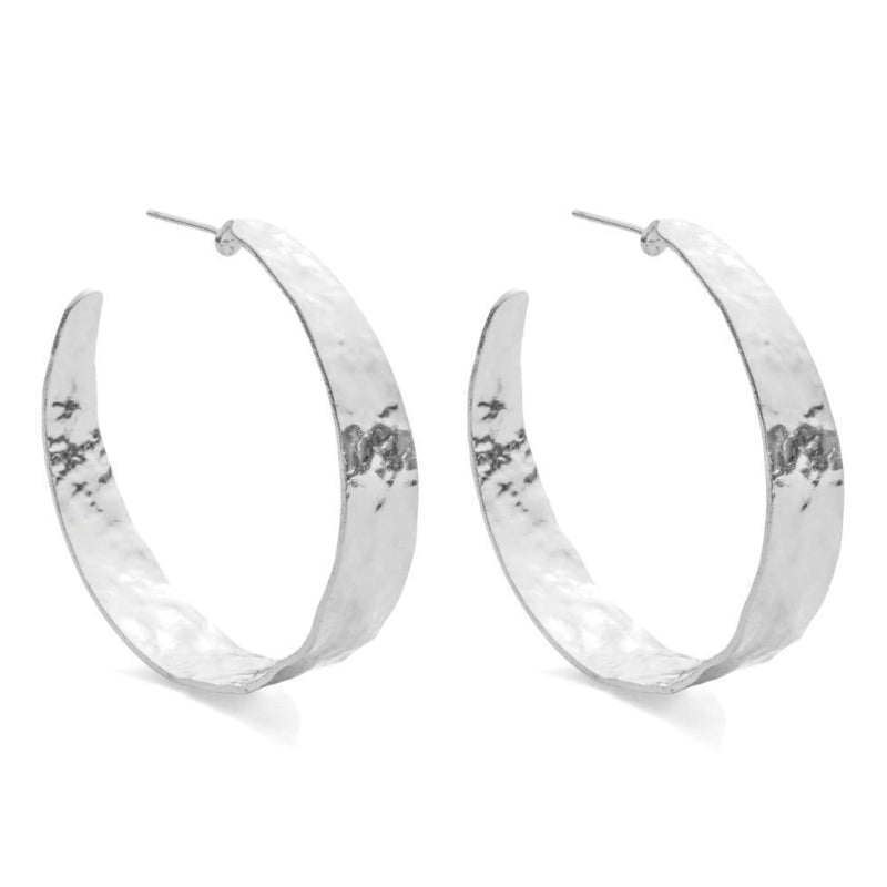 Splendid Iris Timeless High-Shine Silver Hoop Earrings