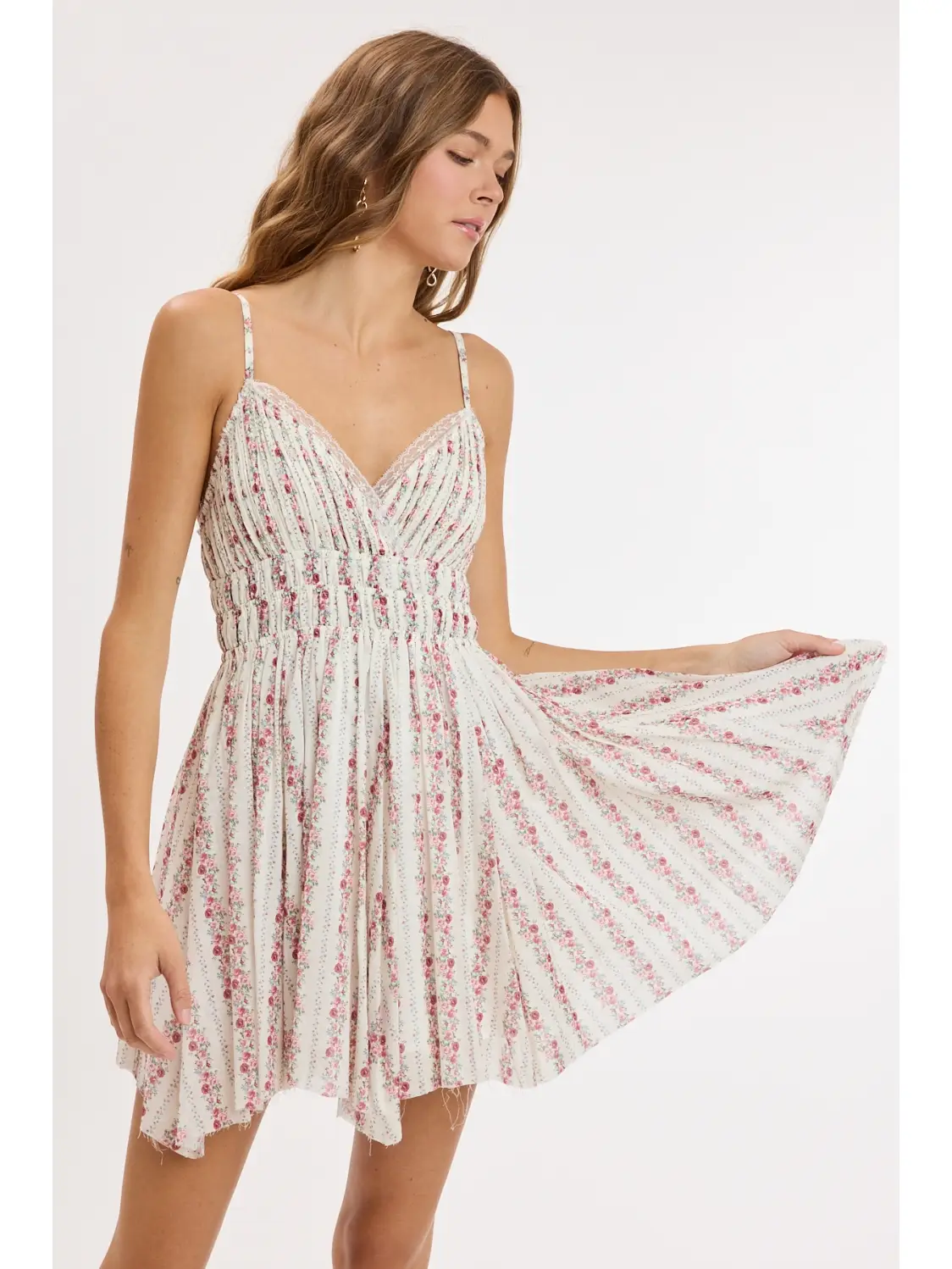 Burgundy Tiered Ruched Waist Layered Mini Dress