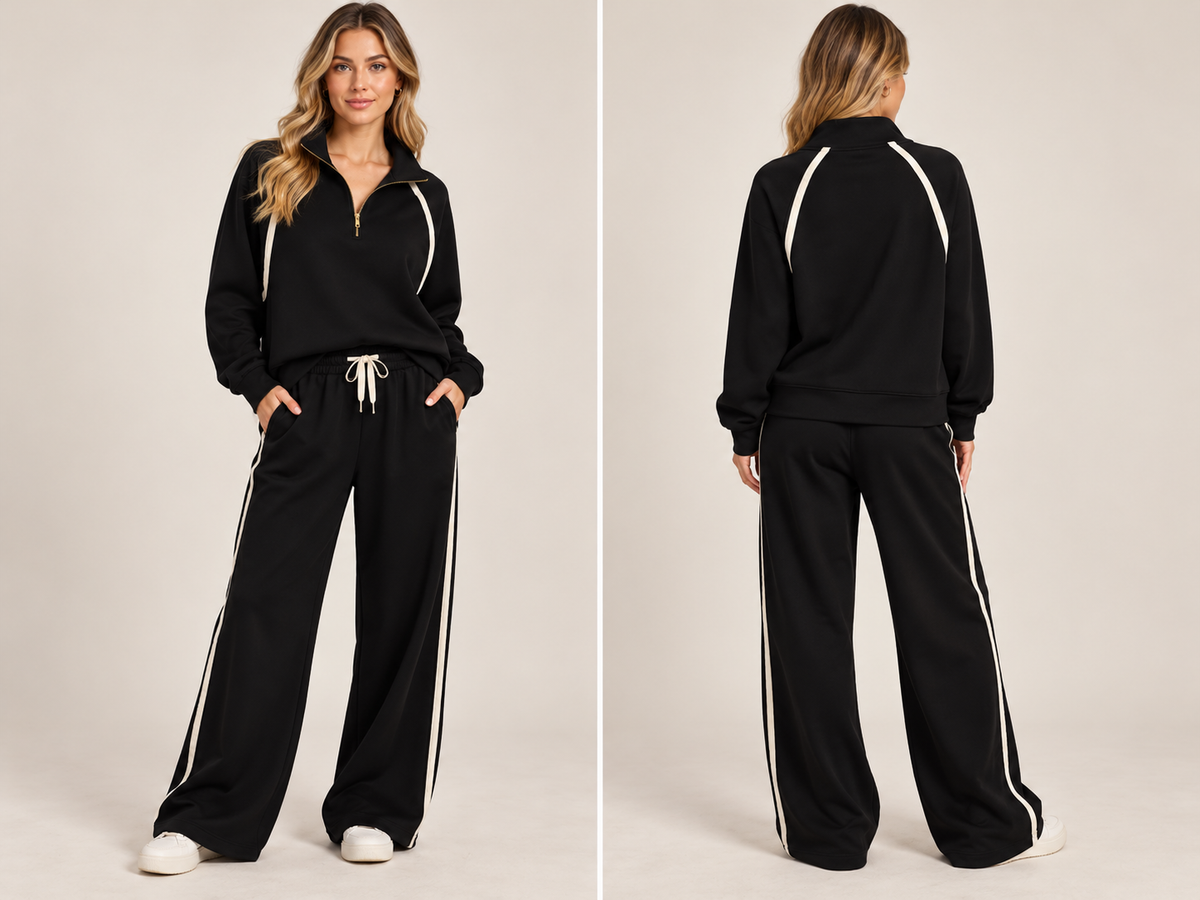 Entro Black Wide Leg Athletic Pants