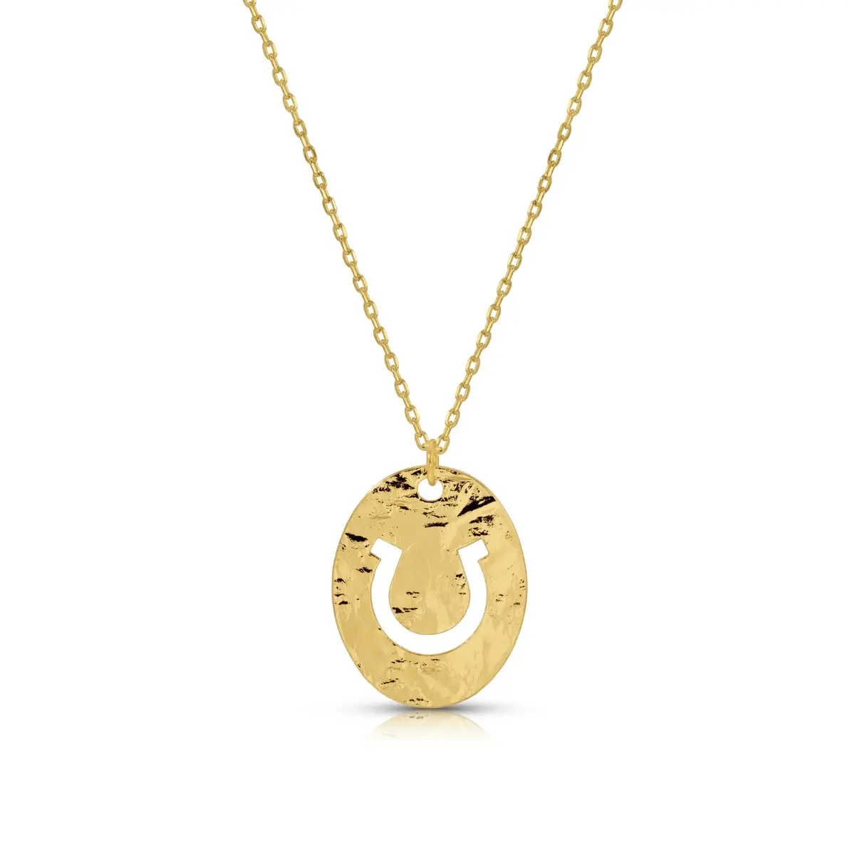 Gilded Horseshoe Cut-Out Necklace - Gold