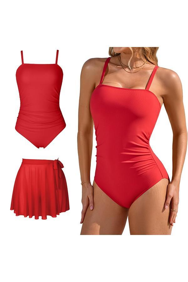 One Piece Swimsuit With Swim Skirt Tummy Control Swim Suits
