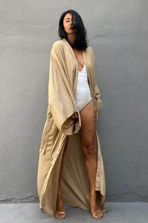 Loose Fit Long Cardigan Cover Up (One Size)