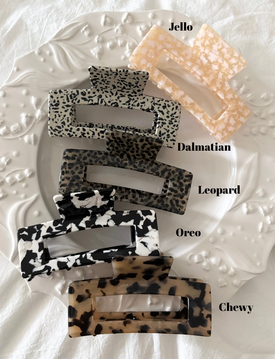 Assorted Acetate Jumbo Hair Claws - Betty