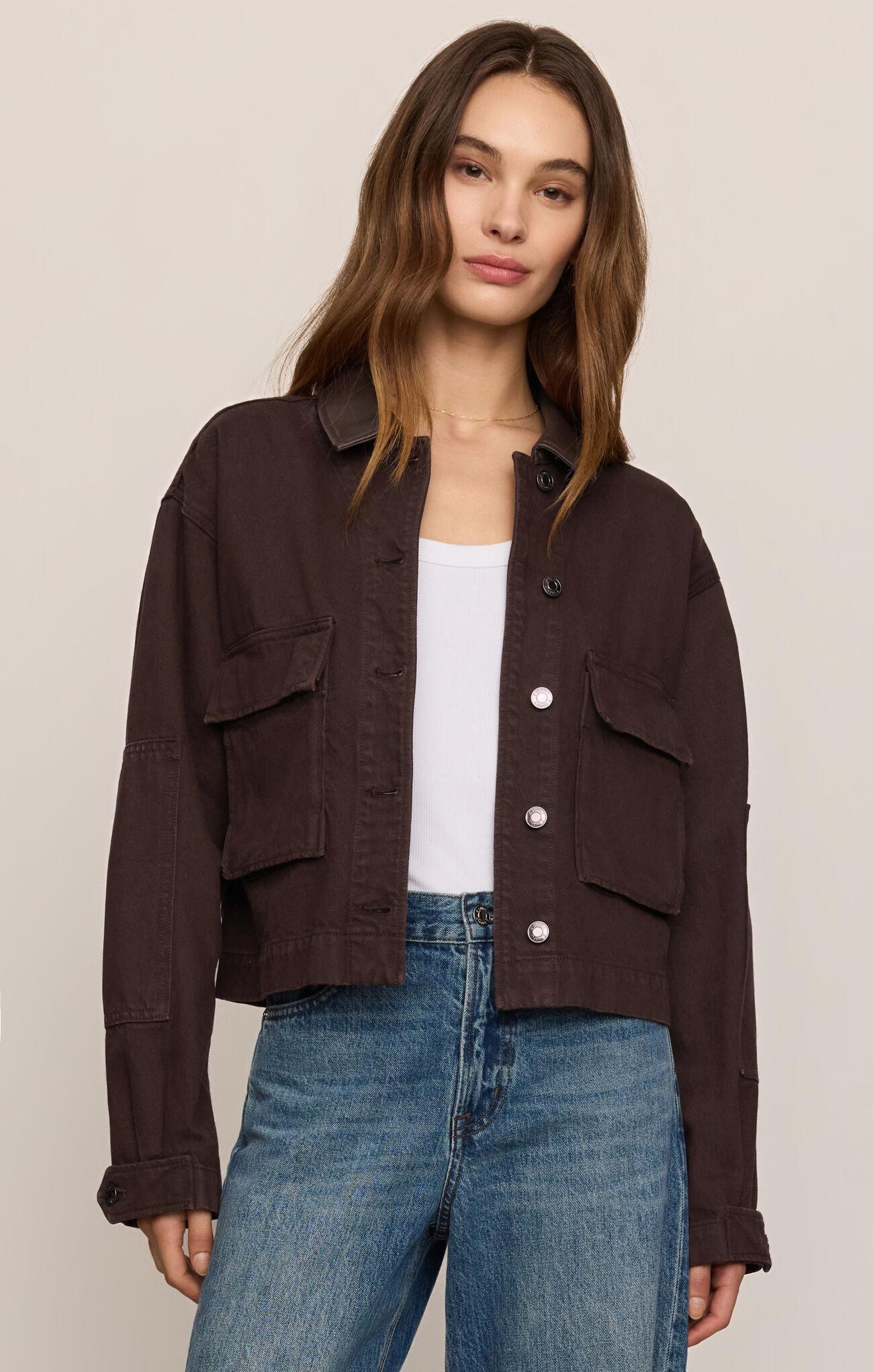 Rey Cropped Chore Jacket - Umber