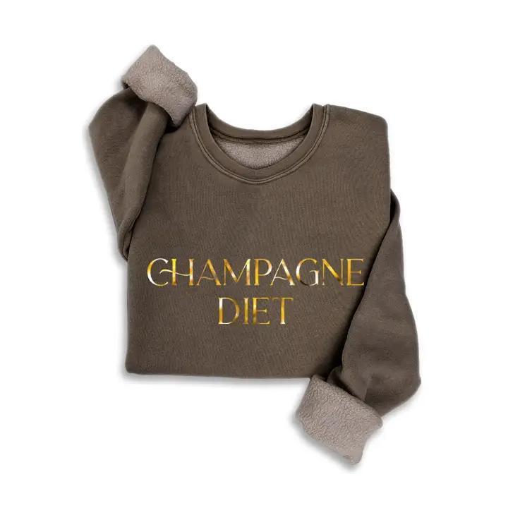 Champagne Diet Foil Mineral Sweatshirts - Mineral Brown