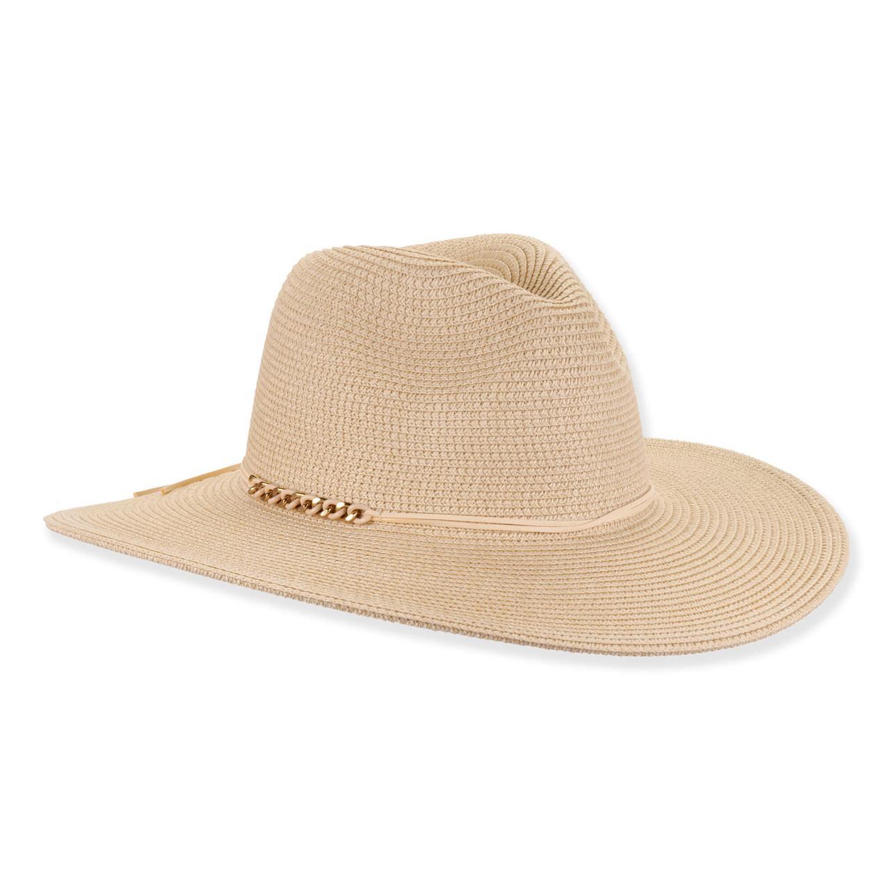 Womens Paper Braid Safari Hat Brim 3.75" - Natural