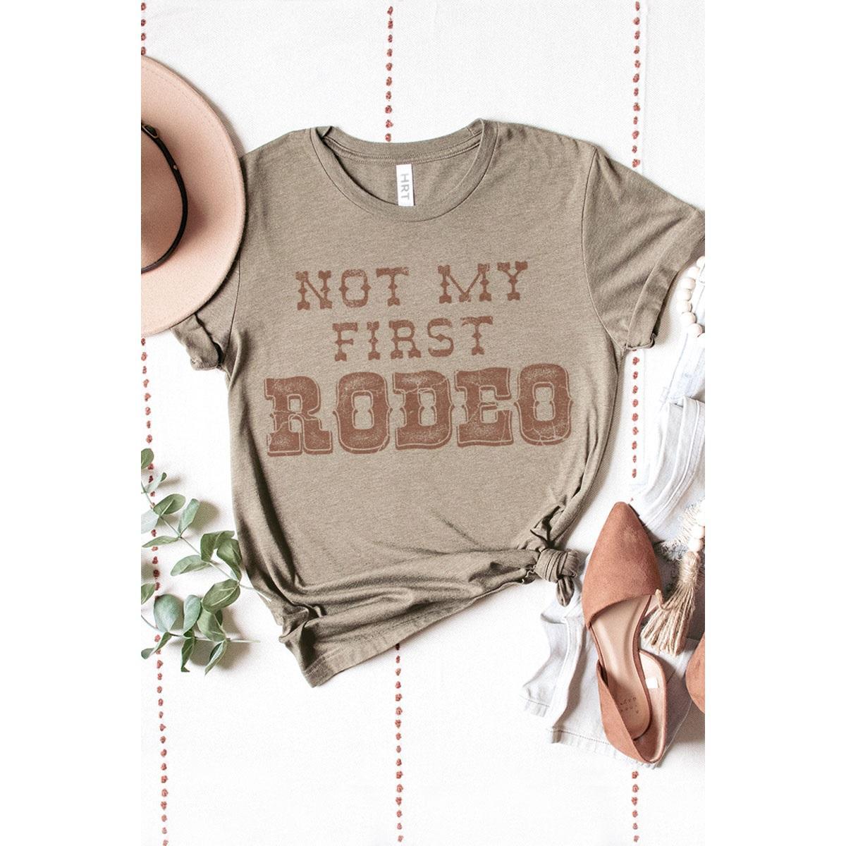 Not My First Rodeo Washed Graphic Tee - Taupe