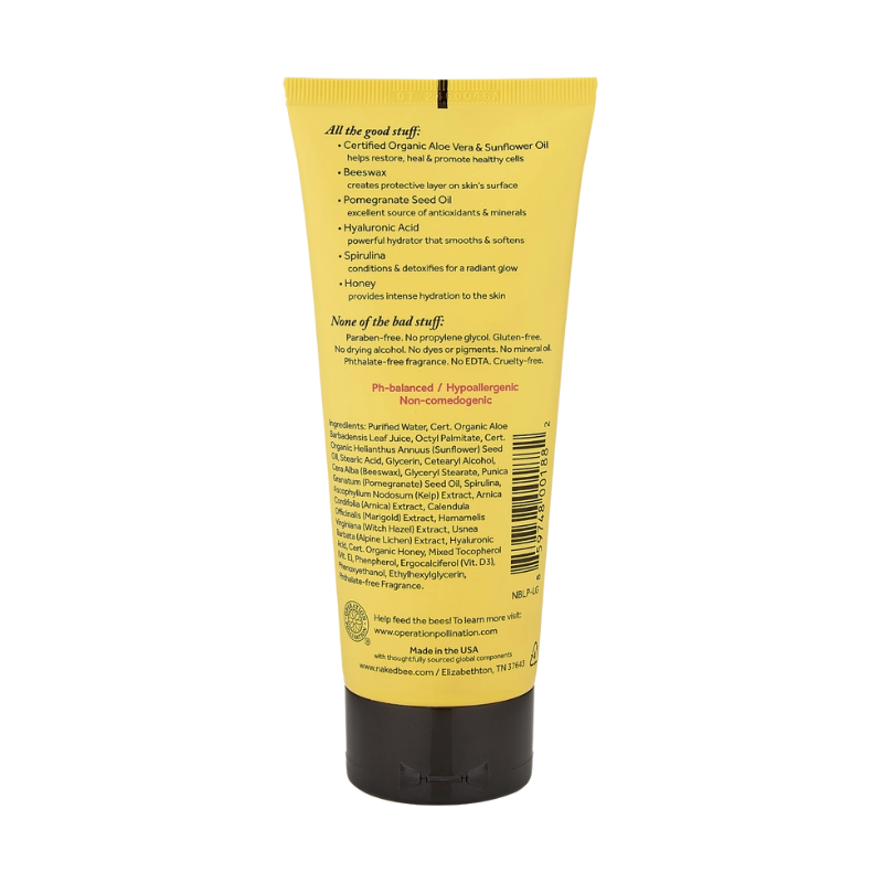 Naked Bee Pomegranate & Honey Hand & Body Lotion 6.7 oz Tester - Back View
