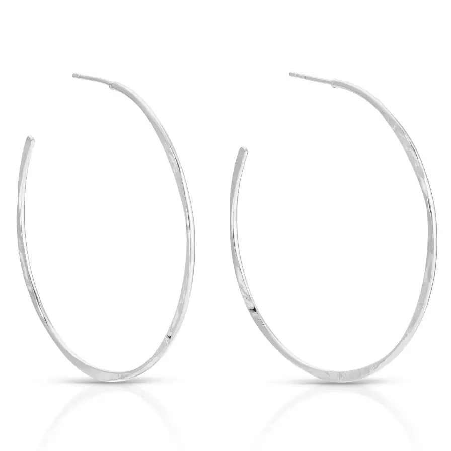 Large Textured Delicate Hoops