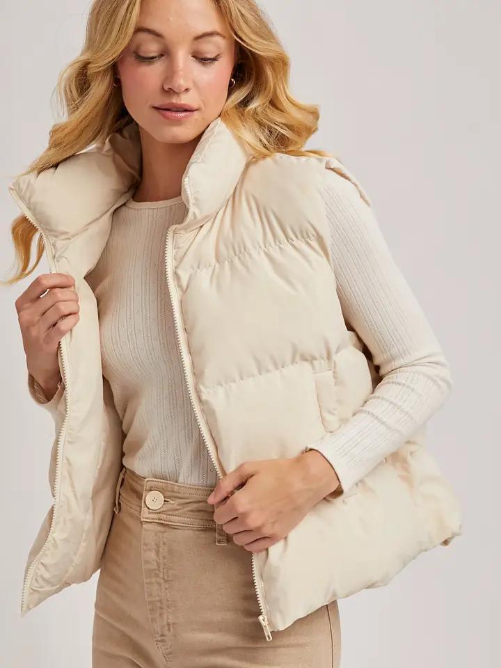 Zipper Front Puffer Vest
