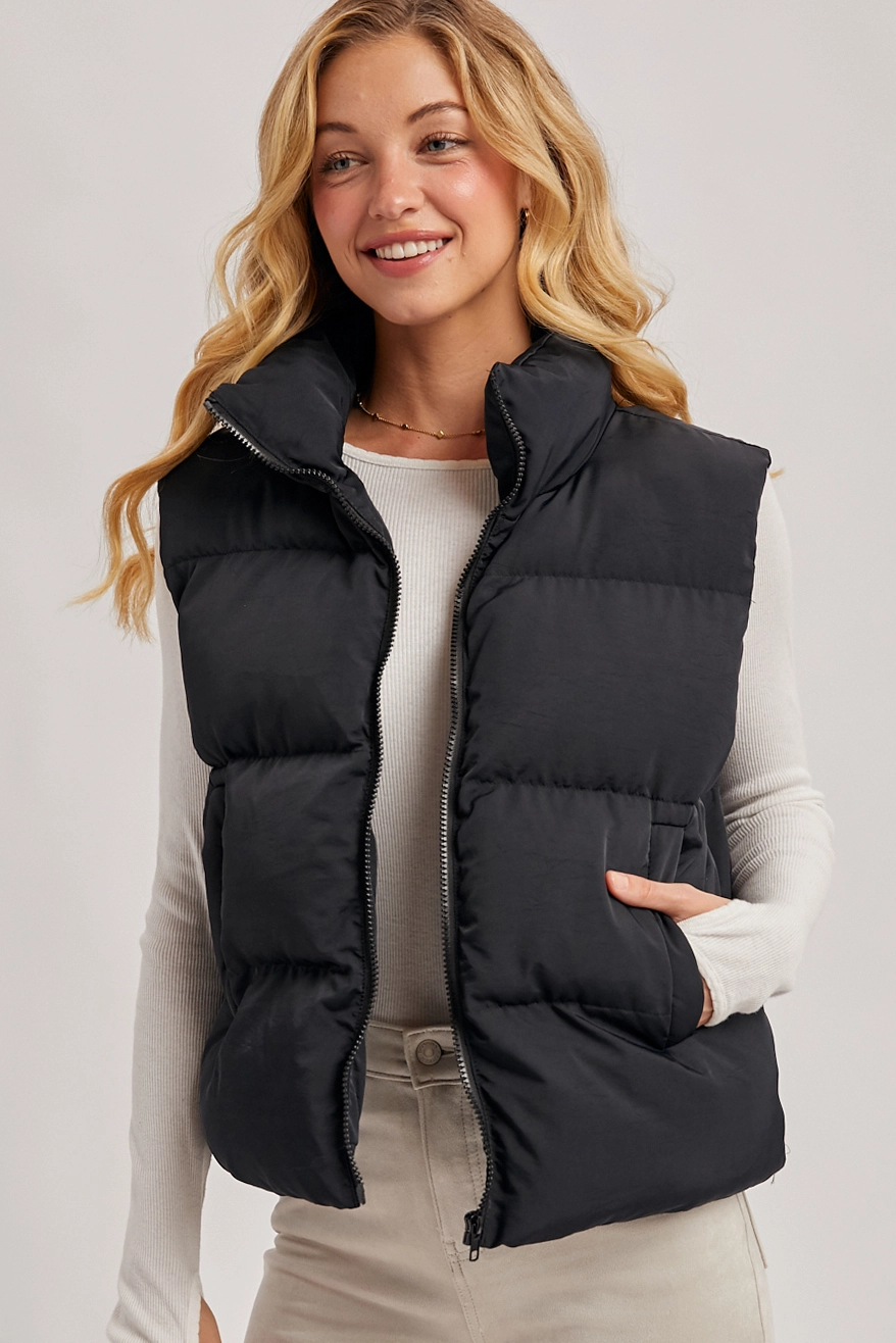 Zipper Front Puffer Vest