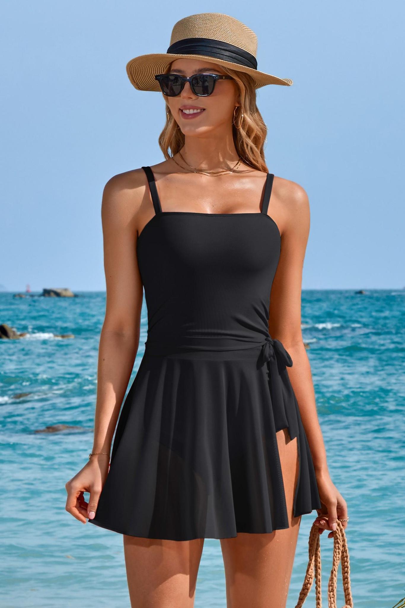 One Piece Swimsuit With Swim Skirt Tummy Control Swim Suits