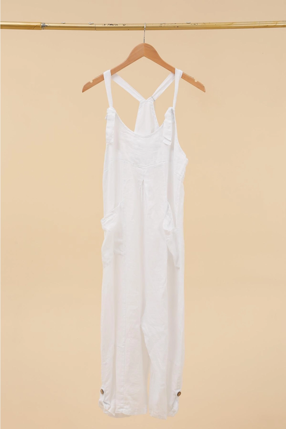 Linen Overalls with Pockets