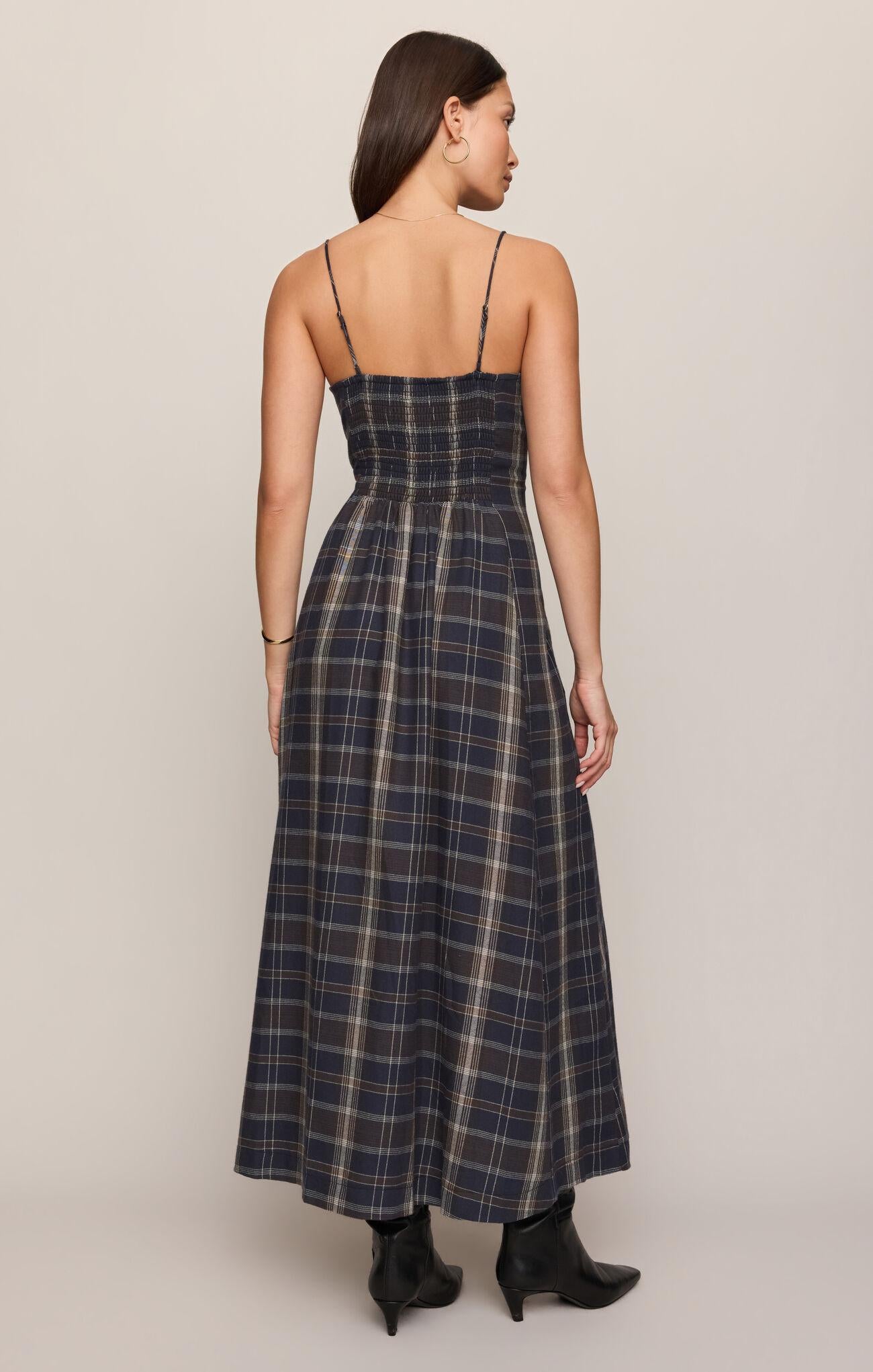 Evermore Plaid Midi Dress - Eclipse