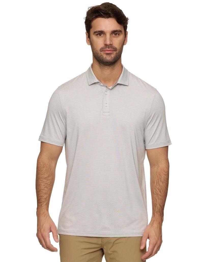 Naples Performance Polo - Light Grey/White