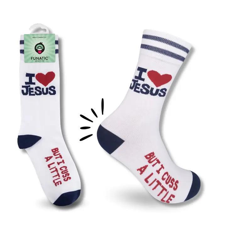 I Love Jesus (But I Cuss a Little) Socks