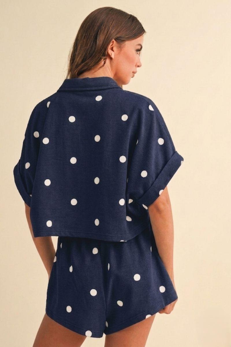 Polka Dot Shorts - Navy/White
