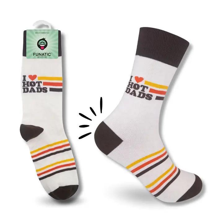 I Love Hot Dads Socks