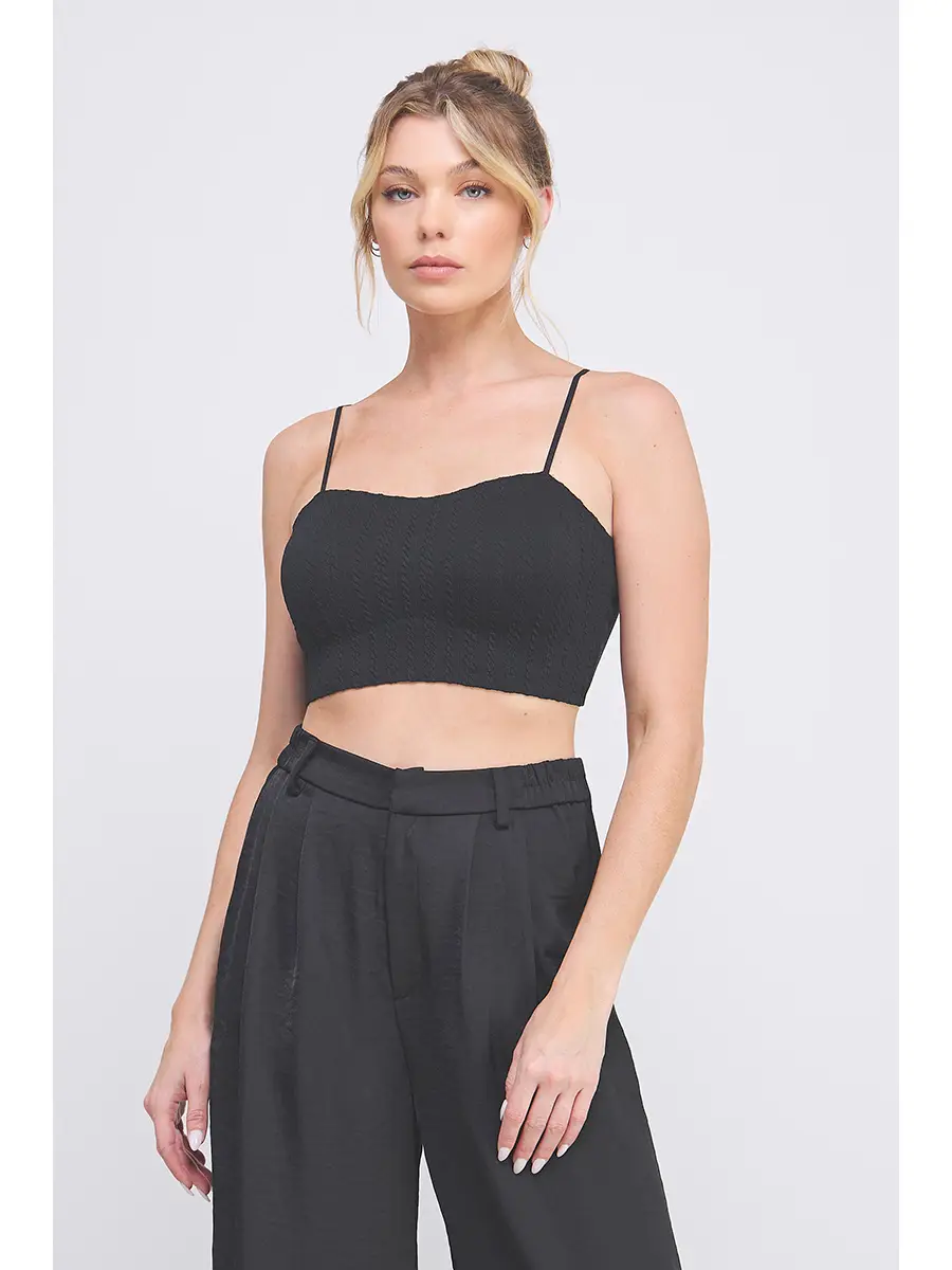 Slim Cable Knit Detail Bralette