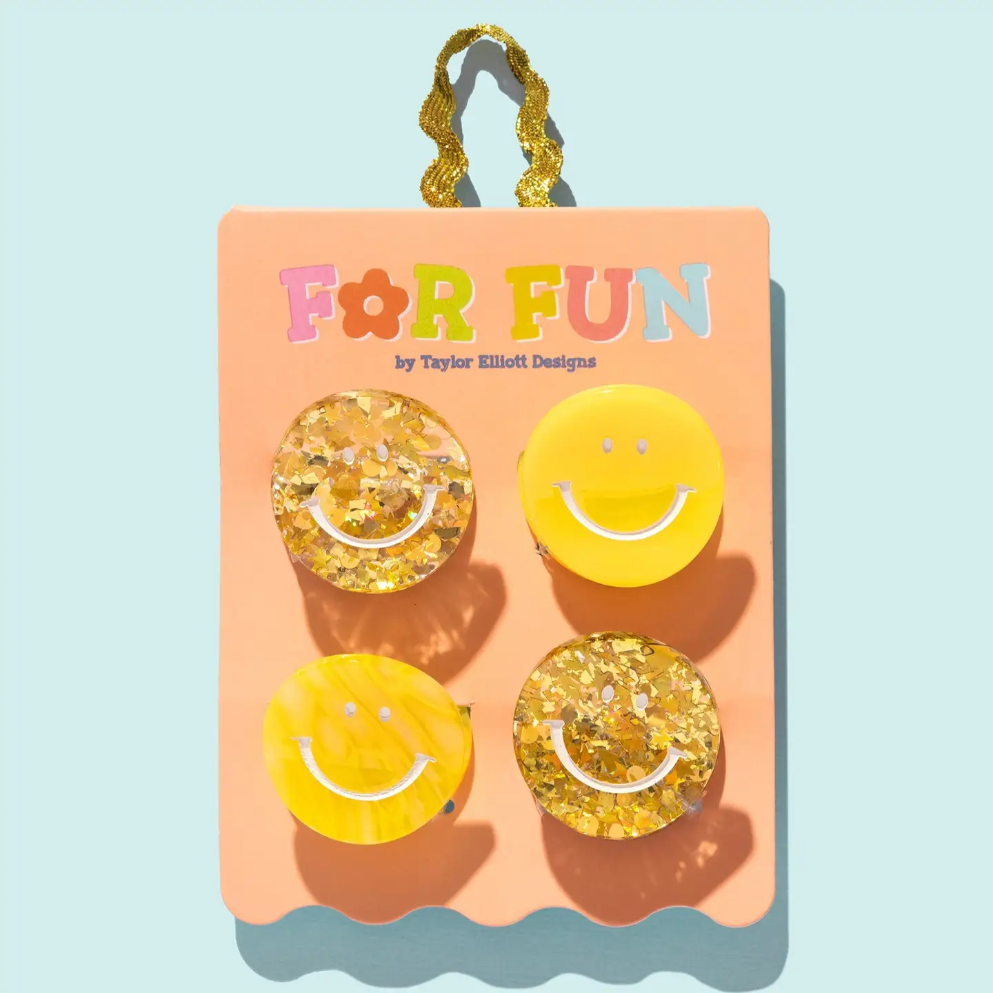 Claw Hair Clip Set - Mini - Asst Smiley - 4 Pc Set