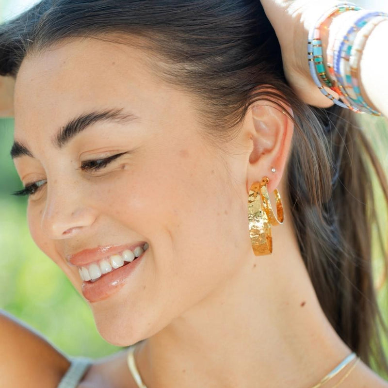 Splendid Iris Timeless High-Shine Gold Hoop Earrings