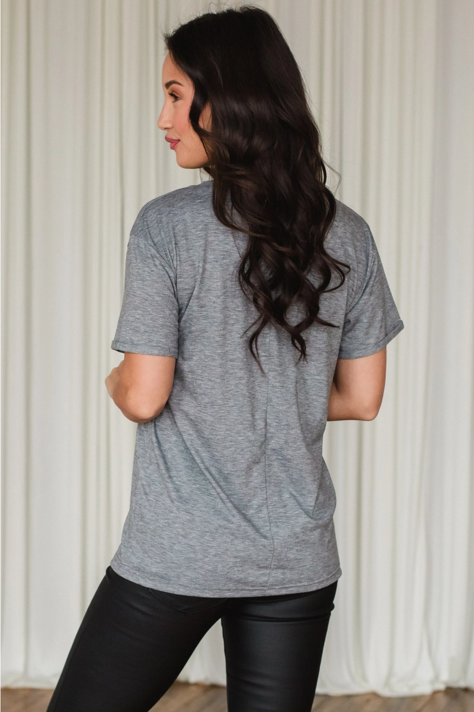 Gray Wine Season Tee - Grey