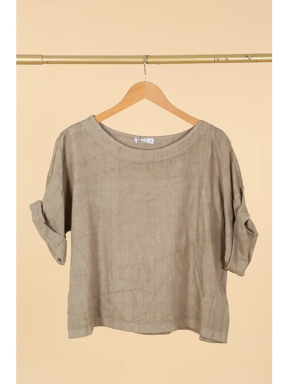 Round Neck Linen Top