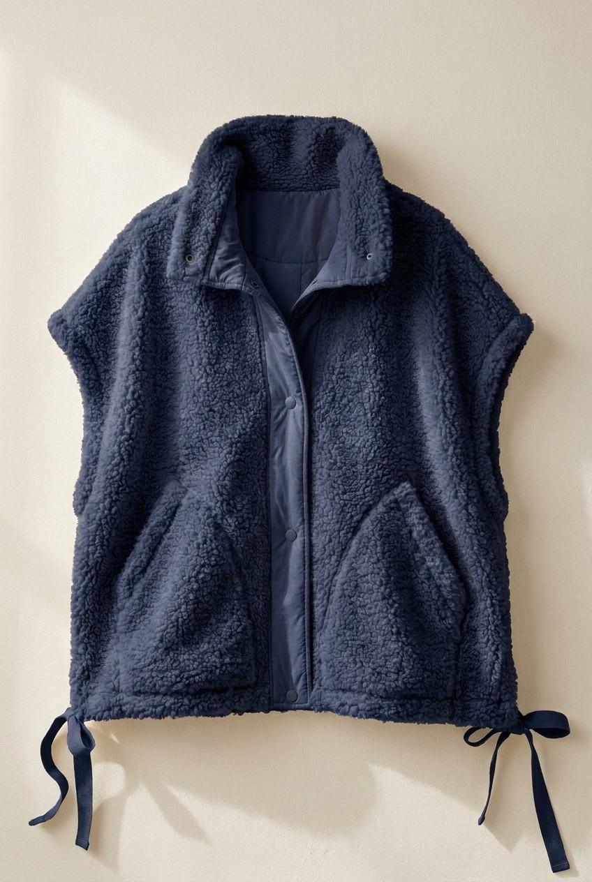 Oversized Sherpa Fleece Boho Western Layering Vest