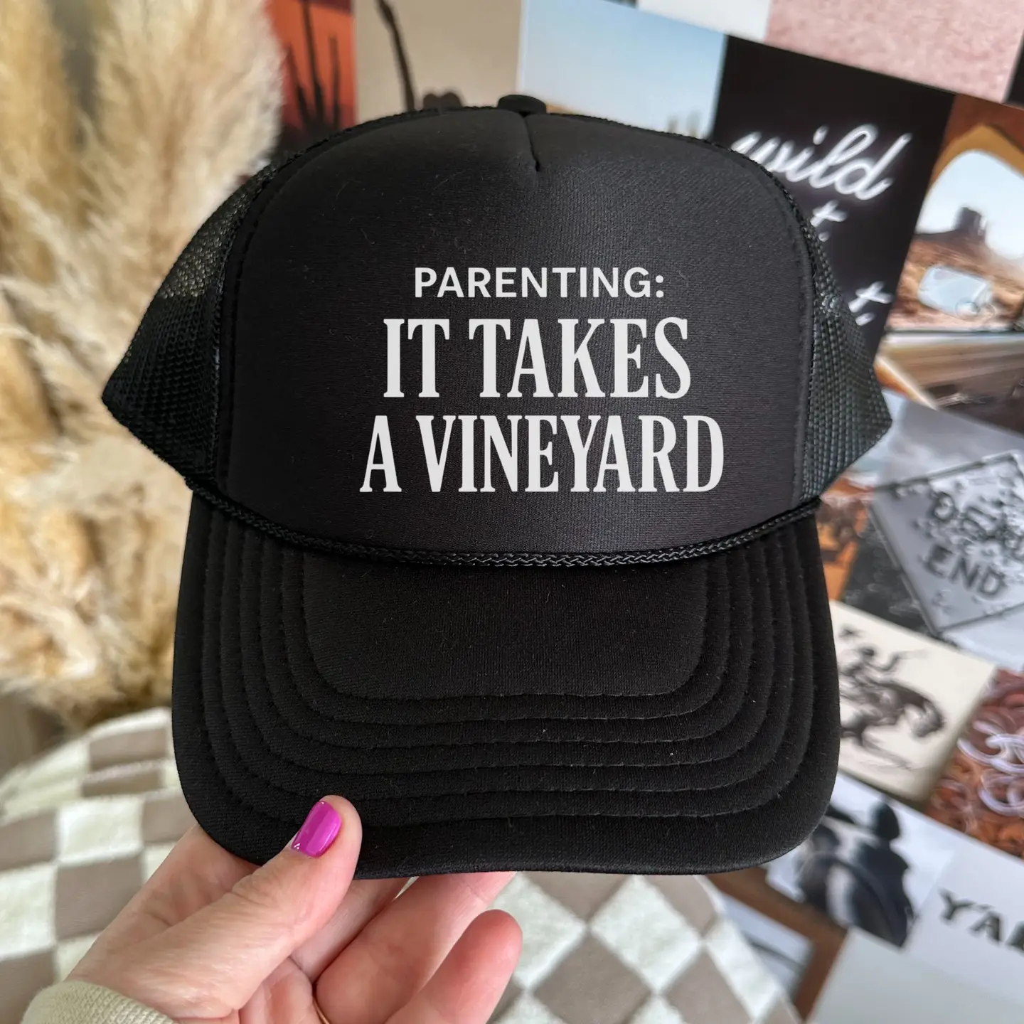 Parenting: It Takes A Vineyard Trucker Hat - Black