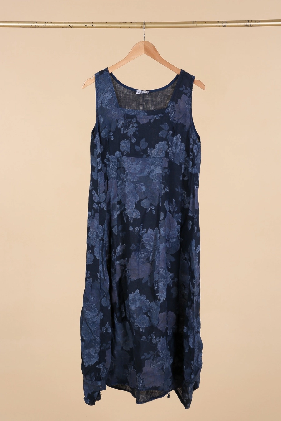 Linen Sleeveless Floral Dress