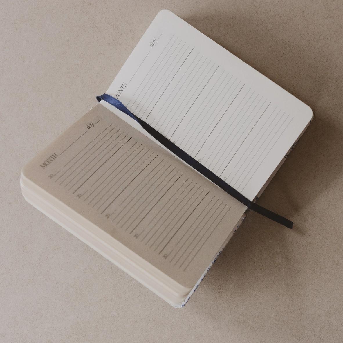 Blue Delft One Line A Day Fabric Journal - Stationery