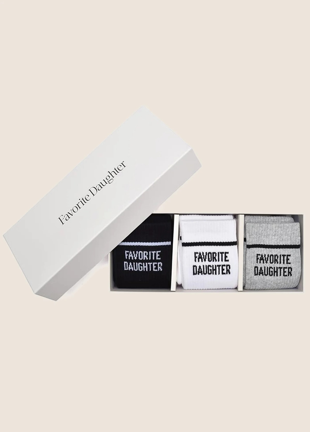 The Favorite Daughter Collegiate Sock Box Set - White/Gray/Black