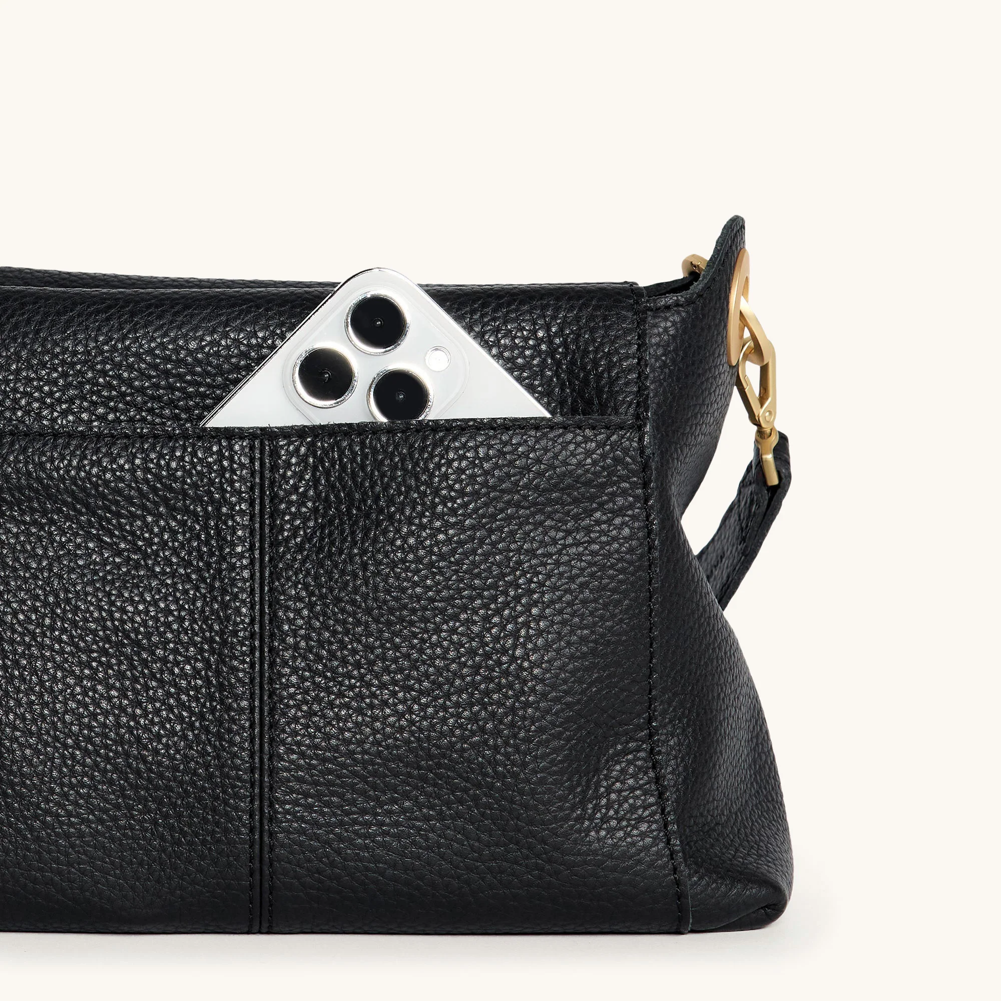 Hammitt Bryan Medium - Black/Brushed Gold Red Zip