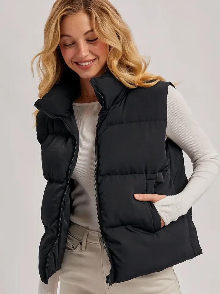Zipper Front Puffer Vest