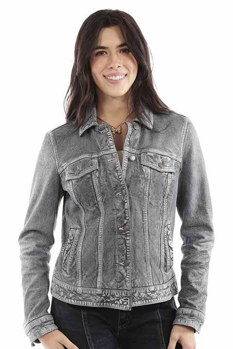 SCULLY LADIES JEAN JACKET (leather)