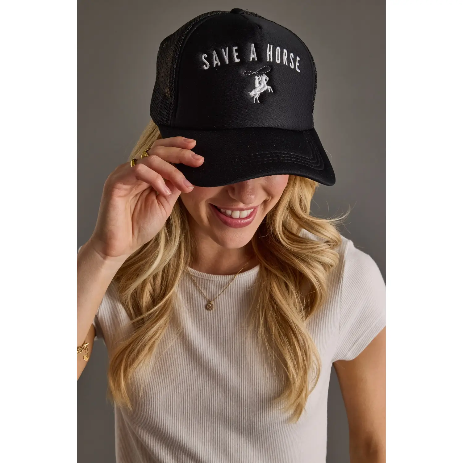 Save A Horse Trucker Hat - Black