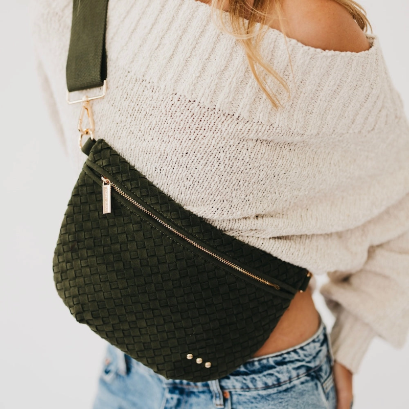 Pretty Simple Suede Westlyn Woven Bum Bag