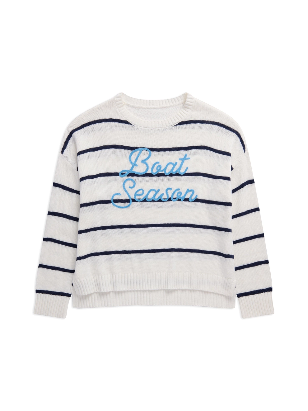 Boat Season Relaxed Fit Sweaters - White