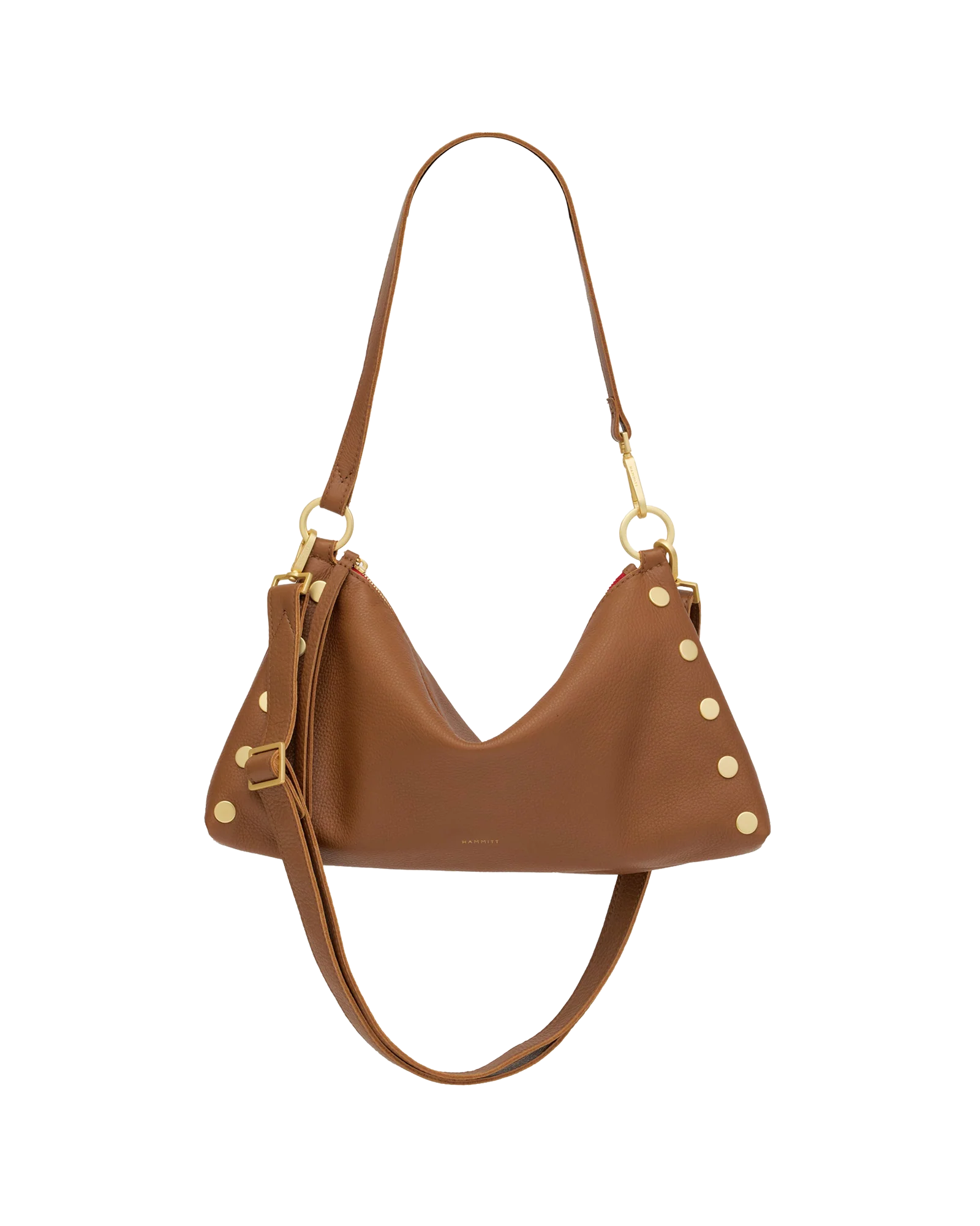 Hammitt Kyle Med - Mahogany Pebble/Brushed Gold Red Zip