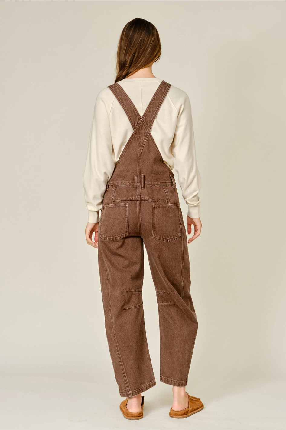 Slouchy Relax Fit Denim Overalls
